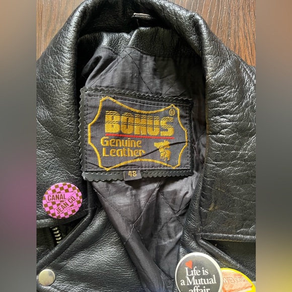 Bonus Genuine Leather Motorcycle Jacket - Picture 3 of 12